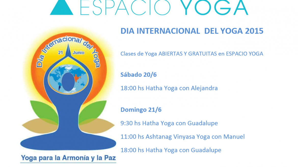 Día Internacional del Yoga · CLASES DE YOGA ABIERTAS Y GRATUITAS